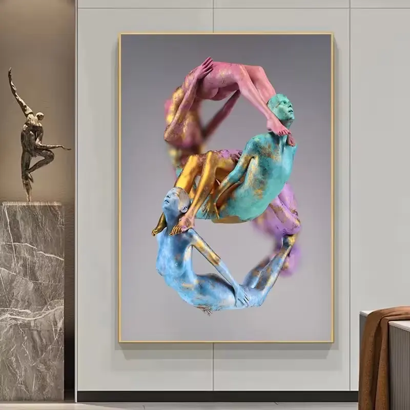 モダンアート絵画抽象的な壁アートマテルボディ家の装飾高級ガラスクリスタル磁器絵画リビングルーム用