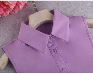 Listo para enviar Nuevo diseño Gasa Blanco Negro Rojo Verde Amarillo Cuello falso en blanco para mujer - Product Image 4