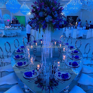 Đám Cưới Bóng Hình Bầu Dục Vàng Thép Không Gỉ Bàn Đám Cưới Sao Khách Sạn Tùy Biến Tiệc Bàn Ăn - Product Image 2