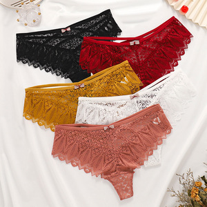Nouvel Arrivage Lingerie Féminine Sexy Grande Taille, Culottes Brodées en Dentelle Ajourée pour Femmes et Jeunes Filles - Product Image 3