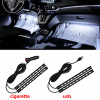 Kit d'éclairage d'ambiance LED néon pour l'intérieur de la voiture, bande lumineuse pour les pieds, accessoires RGB, rétroéclairage, télécommande, application, contrôle musical, lampe décorative automobile