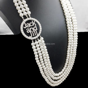 Collane a due piani <span class=keywords><strong>di</strong></span> confraternita greca con ciondolo in cristallo Jill con Jack blu rosa lega della società universitaria a forma <span class=keywords><strong>di</strong></span> lettera - Product Image 6