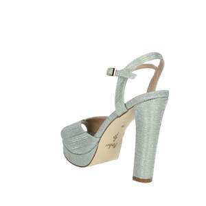 Menbur Sandale à talons pour femme 24160 avec bride à la cheville et plateforme argentée - Product Image 2