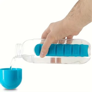 Botella de Agua Portátil con Pastillero Integrado para Medicamentos y Vitaminas, Ideal para Actividades al Aire Libre, Gimnasio, Fitness, Camping y Viajes - Product Image 6