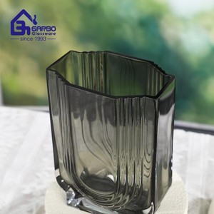 Diseño creativo verde gris jarrón de cristal de Color sólido para la decoración del espacio de la habitación del hogar Festival vacaciones Regalo de Cumpleaños hecho a mano Vasa - Product Image 2