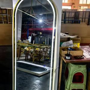 Miroir de salon de coiffure à LED, grand miroir mural de style barbier, pour salon de beauté, vente chaude - Product Image 6