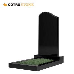 Modern Russian Style Black <strong>Stone</strong> Tombstone Headstone Monument <strong>Memorial</strong> with Cross - Product Image 2