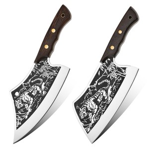 Full Tang Handgemaakt 7.5/8 Inch Tijgerpatroon Vleesmes Keukenmes <span class=keywords><strong>Chinese</strong></span> Chef-Kok Hakmes Met Dekmantel - Product Image 1