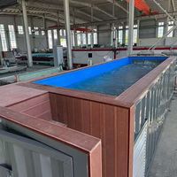 Piscine Conteneur Maritime Préfabriquée Extérieure Hors Sol en Acrylique, Fibre de Verre et PRV, 18FT 20FT, Fabrication en Usine sur Mesure en 20 Jours