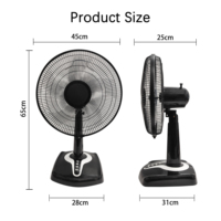 Ventilateur de table commercial moderne à commande mécanique, silencieux, en plastique noir, pour chambre d'hôtel