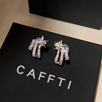 Boucles d'oreilles pendantes en cristal étoilé pour femmes, longues, à triple barre, bijoux scintillants, collection de mode en gros