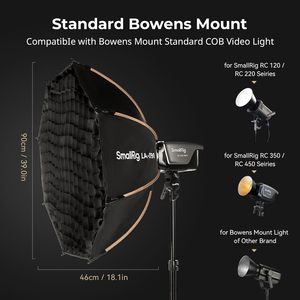SmallRig 35 "/ 90 centímetros Softbox LA-O90 Quick Release Octagon Softbox Soft <span class=keywords><strong>Box</strong></span> para Bowens Mount - 4633 - Product Image 4