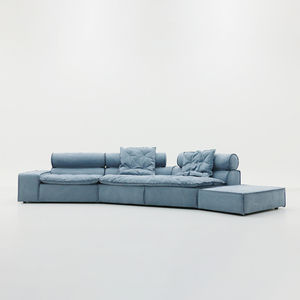Juego de Muebles de Salón Italianos de Lujo, Curvos y Rectos, Modulares, de Terciopelo, para Sala de Estar, Sofá de Lujo SF-044 Curvo Modular - Product Image 2