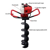 Tarière industrielle portable 2/4 temps, pelle à trous motorisée pour poteaux de clôture et aménagement paysager