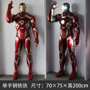 Hete Verkoop Levensgrote Mk50 Iron Man Film Actiefiguur Levensgrote Glasvezel Iron Man Standbeeld Sculptuur