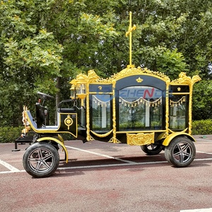 Latest Design Horse Drawn Funeral Hearse Coffin Buggy Motorcycle Funeral Cart Funeral Service Wagon - Product Image 5