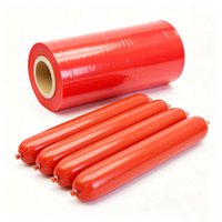 Film en rouleau de cellulose pour saucisses, couleur rouge, qualité alimentaire, imprimé sur mesure, en nylon plastique résistant à la chaleur