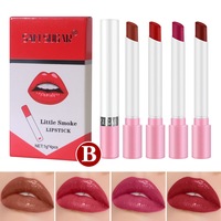 Vente en gros de rouge à lèvres Vegan mignon Cigarette ensemble 4 couleurs mates imperméables en boîte fumée rouge à lèvres liquide crème minérale rouge nu