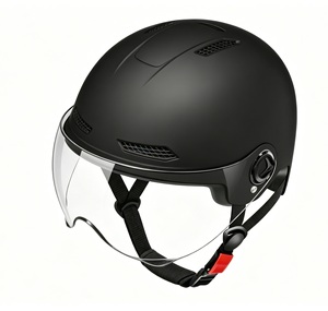 Casco de Motocicleta Ajustable para Adultos, Textura Mate, Control de Talla con Cinta Mágica, ABS, Corto/Largo, Transparente - Product Image 3