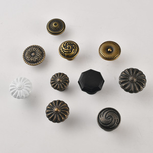 Retro European Style Zinc Alloy Cabinet <b>Knobs</b> Round Spherical Drawer Handle Durable Antique Finish - Product Image 3