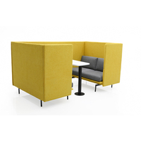 Canapé modulaire insonorisé à dossier haut avec table pour bureau ouvert