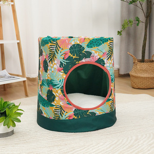 Cat House Round Faux Fur Pet <b>Bed</b> Warm For Cat All Seasons Washable - Product Image 1