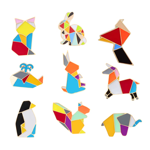 Tùy Chỉnh Hình Học Mô Hình Động Vật Huy Hiệu Đa-Màu Pin Nghệ Thuật Dòng Trang Trí Trâm Phòng Trưng Bày Nghệ Thuật & Văn Hóa Hàng Hóa Quà Tặng - Product Image 1