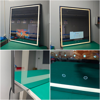 Miroir de salle de bain intelligent à commande vocale avec IA, design moderne éclairé par LED, fonction de double bras extensible et grossissant