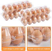 Boîte de transport en plastique transparent pour 30 œufs avec poignée, réutilisable, pour ferme, marché et emballage de détail