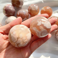 Sphères d'agate florale de haute qualité, cristal de guérison, quartz poli, boules d'agate de fleur de cerisier pour la décoration