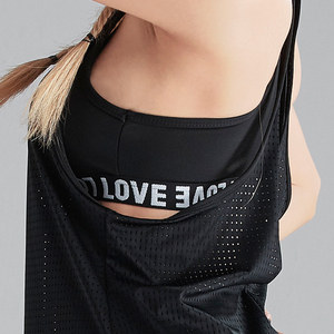 Women workout T my back mesh tank top for run <span class=keywords><strong>gym</strong></span> Yoga exercise active wear manufacturer - Product Image 4