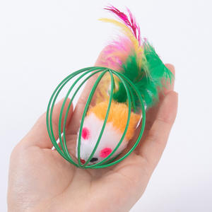 Coloré écologique plume bâton chat jouet drôle interactif jouet pour animaux de compagnie pour chiens fournitures en gros durable Rat <span class=keywords><strong>Cage</strong></span> souris - Product Image 2