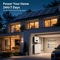 Système solaire hors réseau 8 kW, kit complet avec batterie au lithium 10 kWh, panneau mono et onduleur à onde sinusoïdale pure pour usage domestique