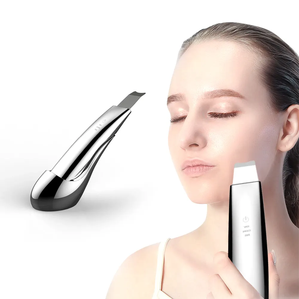Espátula de rosto de beleza ultrassônica, equipamento portátil para limpeza da pele morta, 2021
