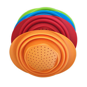 चीन कारखाने सबसे अच्छा सिलिकॉन बंधनेवाला कोलंडर सेट रसोई Foldable Draining टोकरी Colapseable छलनी बर्तन - Product Image 6