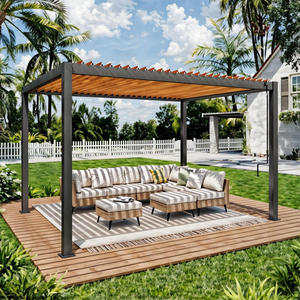 <span class=keywords><strong>Tente</strong></span> de pergola en aluminium grise Protection UV Gazebo de jardin <span class=keywords><strong>solaire</strong></span> Imperméable à la pluie Utilisation de <span class=keywords><strong>terrasse</strong></span> en bois/plastique/alliage Caractéristiques électriques - Product Image 5