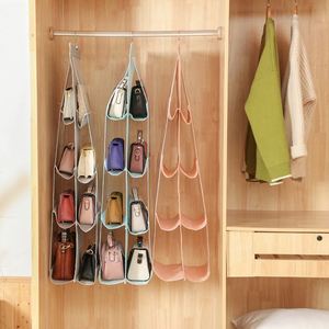 Organisateur de rangement suspendu pliable pour sacs à main et articles divers, 6 à 8 poches, 3 couches, logo personnalisé, organisateur de placard carré - Product Image 4