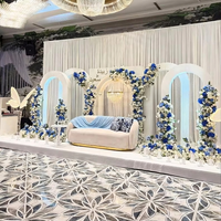 Arco Cuadrado de Acrílico para Fondo de Escenario de Boda, Cortina Plisada Blanca, Decoración para Eventos y Fiestas