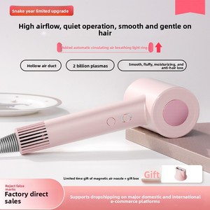 Sèche-cheveux professionnel personnalisé pour salon, haute vitesse, sans balais, ABS/PC, 3 vitesses, air froid/chaud, avec embout à fixation rapide - Product Image 4