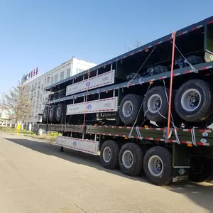 Bán buôn 40ft 48ft 60ft Container vận chuyển phẳng 3 trục phẳng xe tải bán Trailer để bán