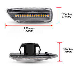 Dengdi สัญญาณไฟเลี้ยวแบบไดนามิกสำหรับวอลโว่ S60 S80 V70ไฟ LED ด้านข้าง XC90ชุดอัปเกรดเรโทรฟิต - Product Image 2