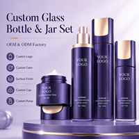 Emballages cosmétiques de luxe vides, flacon en verre, pot à crème et flacon pulvérisateur pour les soins de la peau, crème pour le visage, lotion, conteneur