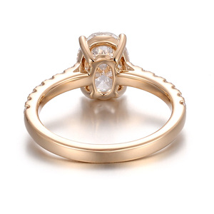 <span class=keywords><strong>Bague</strong></span> de <span class=keywords><strong>fiançailles</strong></span> en <span class=keywords><strong>or</strong></span> massif 14k 18k avec diamant de laboratoire cultivé pour homme et femme, certifiée IGI Gia, 2ct 3ct VVS, bijoux en diamant de laboratoire sur mesure - Product Image 4