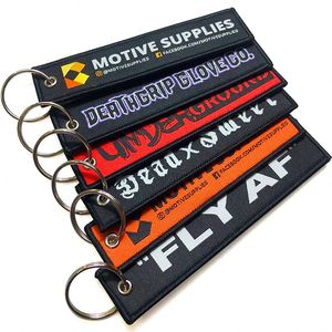 Personalized Airplane Aviation Keytags Fabric <b>Key</b> Chain <b>Custom</b> Woven Keychain - Product Image 1