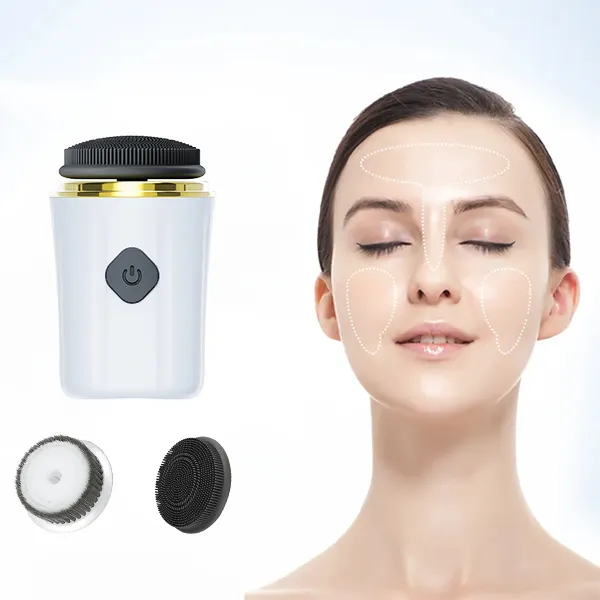 Silicone Face Eye Facial Beauty Roller Massager Waterproof Facial Cleansing Brush Electric Mini Silicone Face Cleaning Brush
