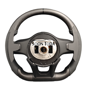 Volante Deportivo de Cuero Semiperforado con Fibra de Carbono Mate para Mercedes Benz <span class=keywords><strong>Clase</strong></span> E, <span class=keywords><strong>Clase</strong></span> C, W205, W212, CLA, W222, GLS, X118, W221 - Product Image 2