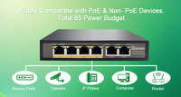 Switch Gigabit PoE 4 Port Tanpa Manajemen dengan Port Uplink Ganda untuk Jaringan Kantor & CCTV yang Mendukung Kamera IP PoE
