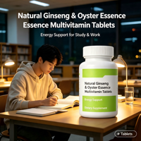 Comprimés multivitaminés à l'essence naturelle de ginseng et d'huître, complément alimentaire pour adultes, soutien énergétique et immunitaire, OEM