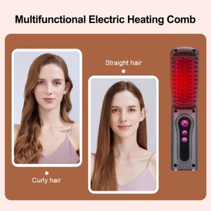 Plancha de Pelo Iónica Inalámbrica Recargable por USB, Peine Eléctrico Portátil con Tecnología de Iones Negativos - Product Image 4