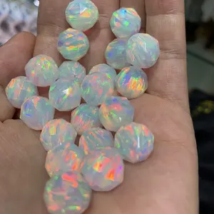 Jelly Opal gökkuşağı sentetik Opal hiçbir reçine boncuk ve küre cam uyumlu